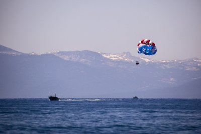 Parasailing on Lake Tahoe